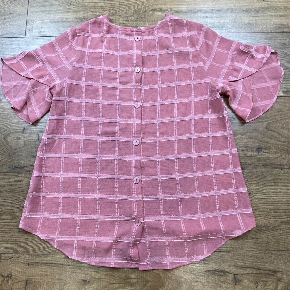 Soft Surroundings NWT Pink Rose Short Sleeve Tenerife Button Back Blouse NWT XS - Picture 7 of 7